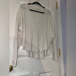 We The Free Cream Layered V-Neck Blouse (Small)